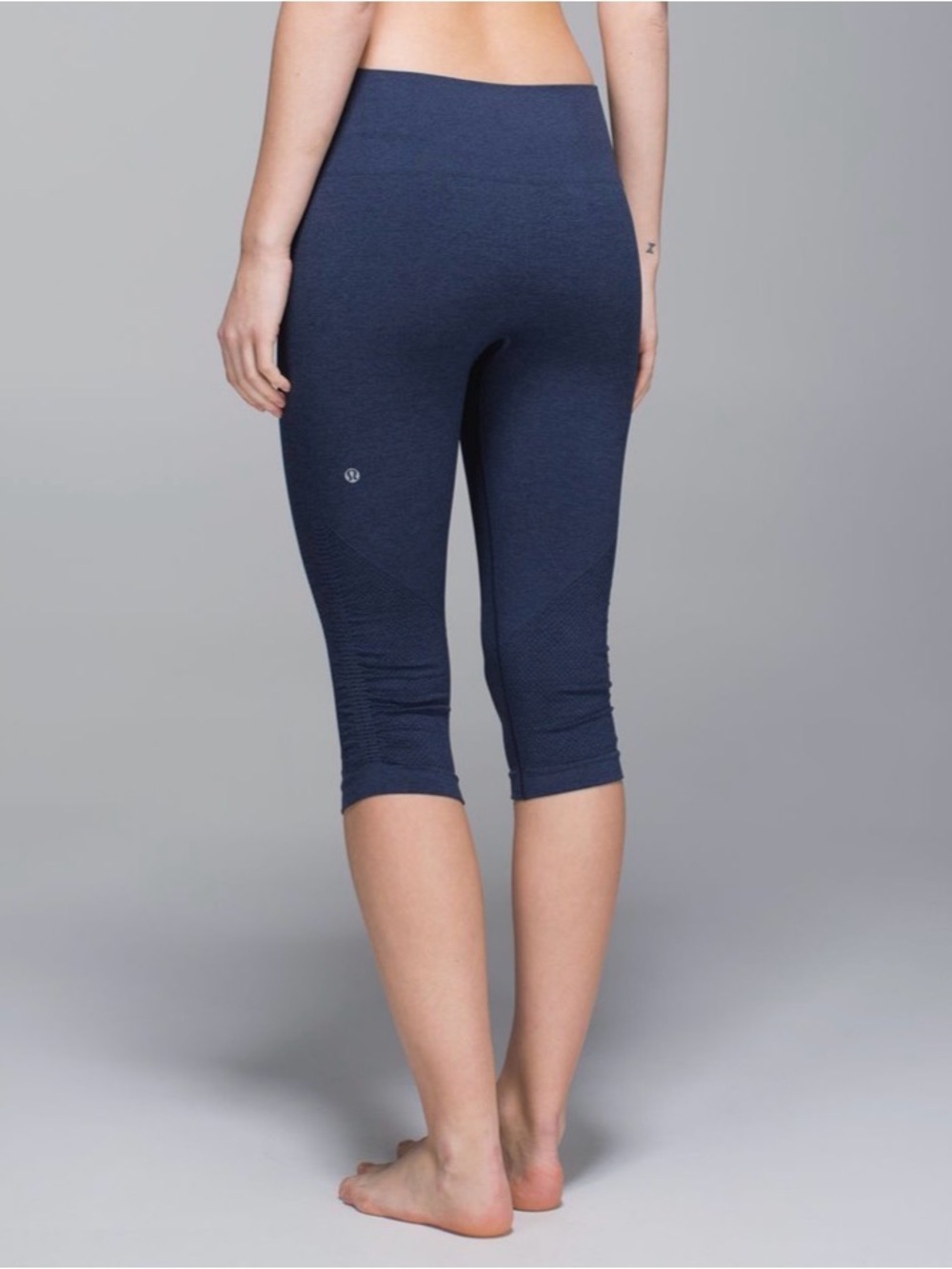 lululemon In The Flow II Crop Navy Seamless Leggings